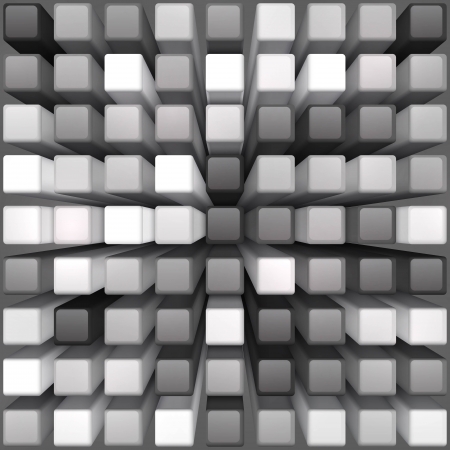 Abstract vector monohrome background, cubes design.