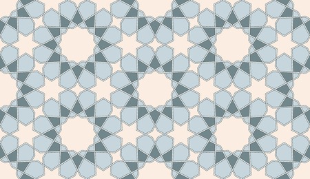 Seamless Islamic vector background. Blue and beige colors.のイラスト素材