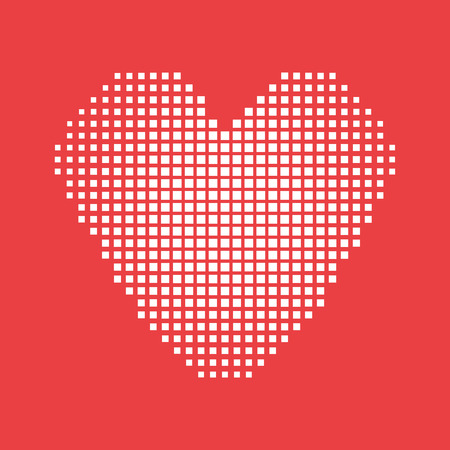 Vector heart made of squares with ombre effect.
