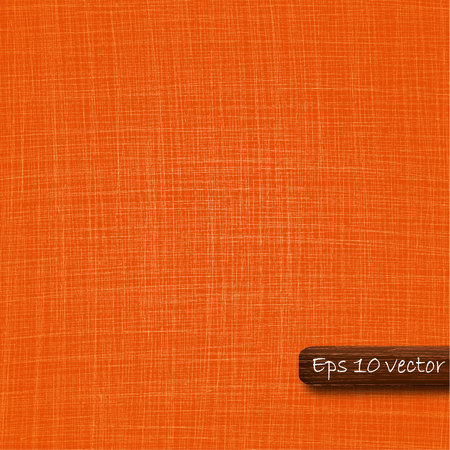 Vector realistic fabric background. Bright orange color.のイラスト素材