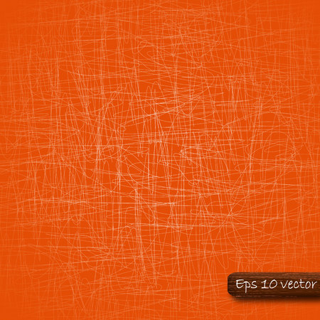 Abstract vector scribble background. Trendly orange color.のイラスト素材