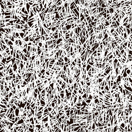 Vector seamless scribble pattern, made of lines. Black and white colors.のイラスト素材