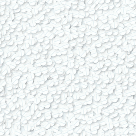 Vector medicine realistic seamless pattern. background made from pills with shadow. White and blue colors.のイラスト素材