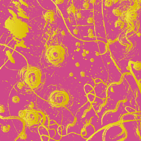 Dry brush hand drawn texture made of stains. Abstract ink patterns, vector illustration.のイラスト素材