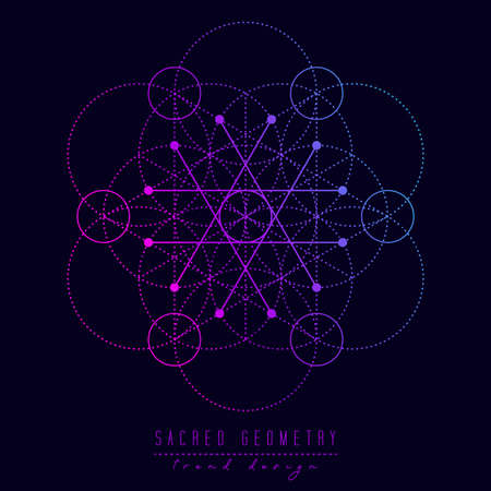 Sacred geometry design elements.のイラスト素材