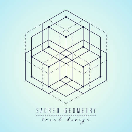Sacred geometry design elements.のイラスト素材