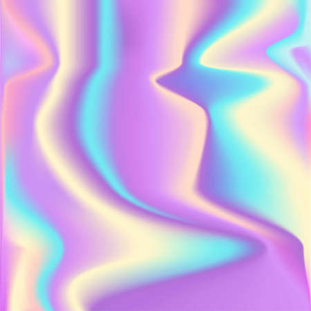 Vector abstract holographic background 80s - 90s, trendy colorful texture in pastel neon color design.のイラスト素材