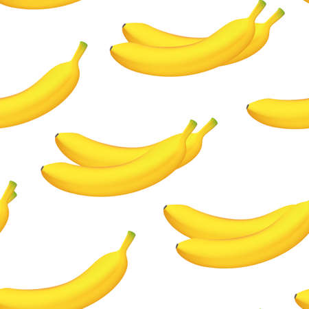 Vector bright fruit pattern of fresh yellow bananas .のイラスト素材