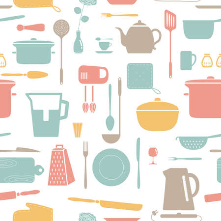 Kitchen silhouette set.のイラスト素材