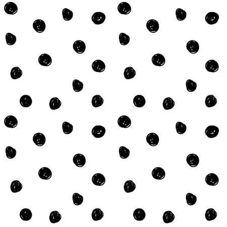 Sketchy hand-drawn points vector seamless pattern. Black dots texture background. Freehand drawing vector diffused spots. Wallpaper, paper, fabric, textile design.のイラスト素材