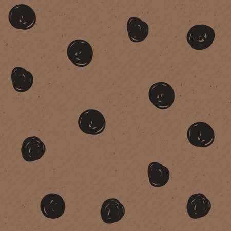 Vector seamless texture of craft paper background with circle dots pattern. Brown cardboard sheet for wrapping, abstract pattern.のイラスト素材