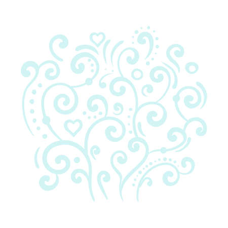 Abstract blue smoke element. Hand drawn, sketch style, blue color. Outline vector illustration isolated on white background.のイラスト素材