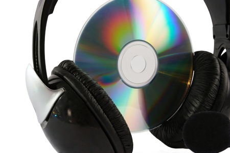 Headphone and collection  isolated on white background