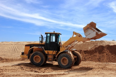 Yellow Bulldozer at Construction Desert Chanel