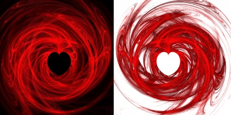 Two hearts fractals  Abstract fractal pattern  Computer generated graphics の写真素材