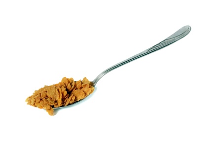 Spoon with cornflakesの写真素材