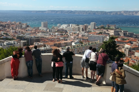 Tourists admiring Marseilleのeditorial素材