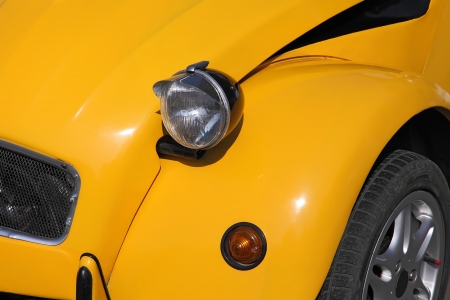 Retro car in showroomのeditorial素材