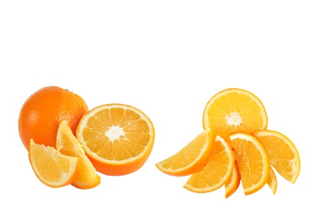 Fresh orange fruit isolated on white background