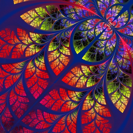 Multicolor fabulous fractal pattern  Collection - tree foliage  Computer generated graphics の写真素材