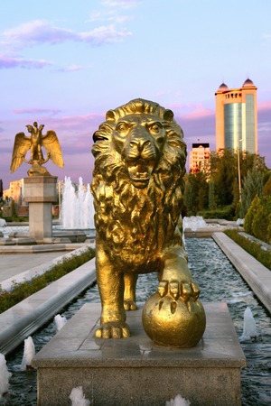 The fountain complex in the park. Ashkhabad. Turkmenistanの写真素材