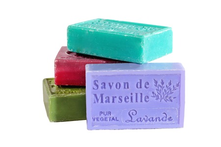 MARSEILLE, FRANCE - CIRCA JULY 2014  Herbs soap from the Provence circa july 2014 in Marseille, Provence, France  Provence is famous for its lavender soap のeditorial素材