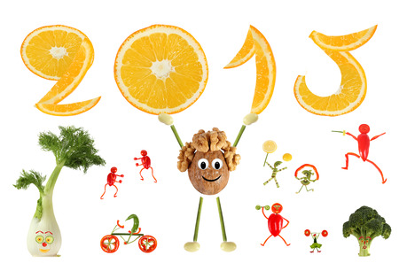 Healthy eating. Funny little man of the walnut raises 2015.