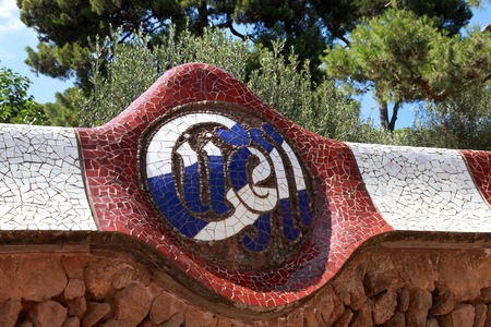 Park Guell by Antoni Gaudi, Barcelona, Spainのeditorial素材