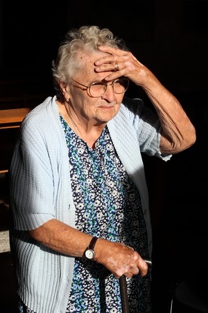 BURGUNDY, FRANCE - CIRCA AUGUST 2012:  Portrait of senior unidentified  woman.  Senior woman in...