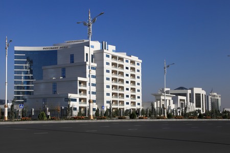 Ashgabat, Turkmenistan - October 11, 2014: View on the  new building. Ashkhabad. Turkmenistan in October 11, 2014. Ashgabat is the capital of Turkmenistan.