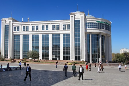 Ashgabat, Turkmenistan - October 15, 2014. Shopping center "Ashgabat", located in the heart of the capitalのeditorial素材