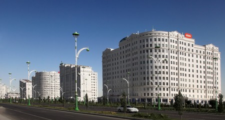 Ashgabat, Turkmenistan - October 15, 2014: Modern architecture of Ashgabat. Ashkhabad. Turkmenistan in October 15, 2014.のeditorial素材