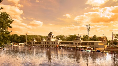 Budapest, Hungary - June 27, 2015: City Park (Varosliget) is a public park in Budapest, Hungary close to the city centre. Its main entrance is Heroesのeditorial素材