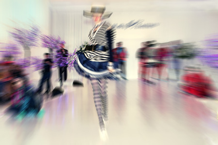 fashion model on catwalk - radial zoom blur effect defocusing filter applied