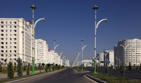 Ashgabat, Turkmenistan - October 15, 2014: Modern architecture of Ashgabat. Ashkhabad. Turkmenistan in October 15, 2014.のeditorial素材