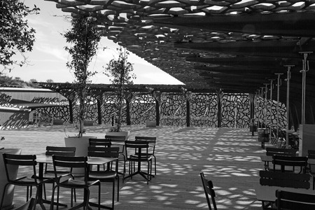 MARSEILLE, FRANCE - October 19, 2015 : The modern building of Museum of European and Mediterranean Civilizations (MuCEM). It was  inaugurated on 2013 when the city was the European Capital of Cultureのeditorial素材