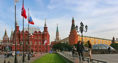 Moscow, Russia - May 24, 2015: The State Historical Museum of Russia. Located between Red Square and...