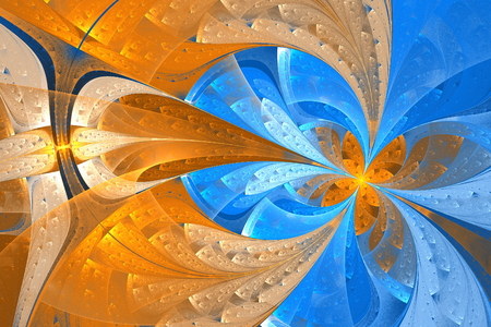 Beautiful fractal flower in stained glass window style. Element of design. You can use it for invitations, notebook covers, phone case, postcards, cards and so on. Artwork for creative design.の写真素材