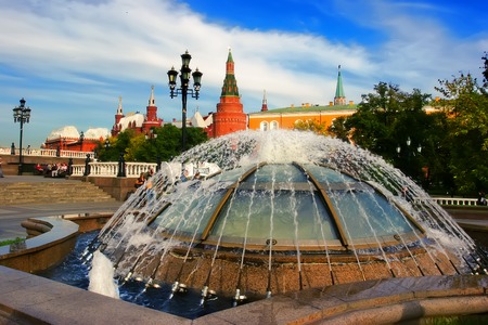 Moscow, Russia - September 18, 2017: Famous Moscow Manezh square. Cityscape of Manezhnaya square in city center of Moscow, Russia.のeditorial素材
