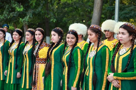 September, 12, 2017. Ashgabat, Turkmenistan: A group of dancers before the performance at the...