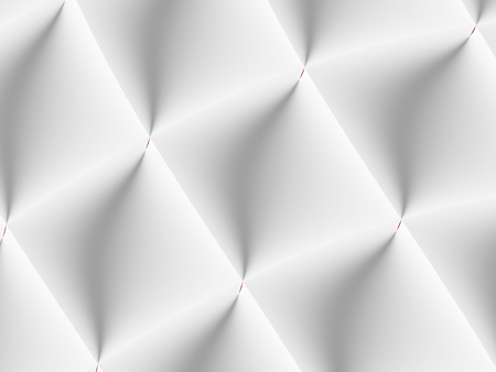 3D decorated white and light grey rhombuses in a repeating pattern. Futuristic geometric monochromatic design for backgrounds, templates, backdrops, surface, textile and fabric designsの写真素材