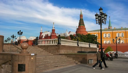 Moscow, Russia - September 18, 2017: Famous Moscow Manezh square. Cityscape of Manezhnaya square in city center of Moscow, Russia.のeditorial素材