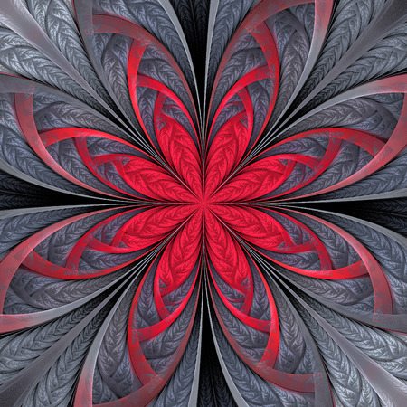 Beautiful multicolored fractal flower. Collection - frosty pattern. You can use it for invitations, notebook covers, phone case, postcards, cards, wallpapers. Artwork for creative design, art.の写真素材