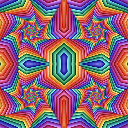 Multicolor Seamless abstract festive vivid pattern. Tiled ethnic pattern. Geometric mosaic. Great for tapestry, carpet, blanket, bedspread, fabric, ceramic tiles, stained glass window, wallpapersの写真素材