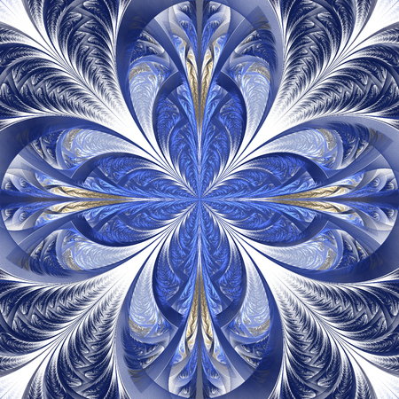 Beautiful fractal flower. Collection - frosty pattern. You can use it for invitations, notebook covers, phone case, postcards, cards, wallpapers. Artwork for creative design, art.の写真素材