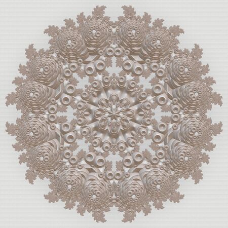 Fractal pattern in the style of stucco bas-relief on a gray stone wall