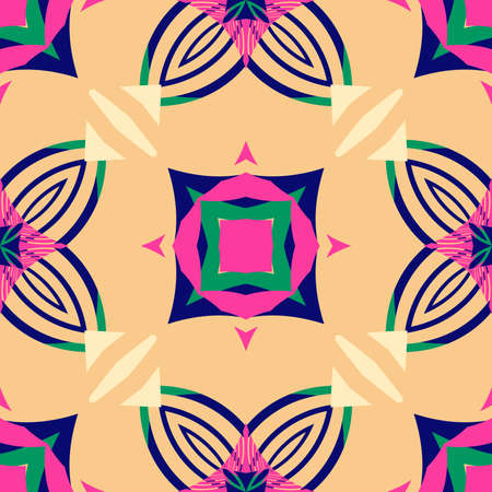 Simple trendy symmetrical geometric pattern. Great for fashion design and house interior design. Template for textile, ceramic tiles, tapestry, carpet, blanket, bedspread, fabric, wallpapers.の写真素材