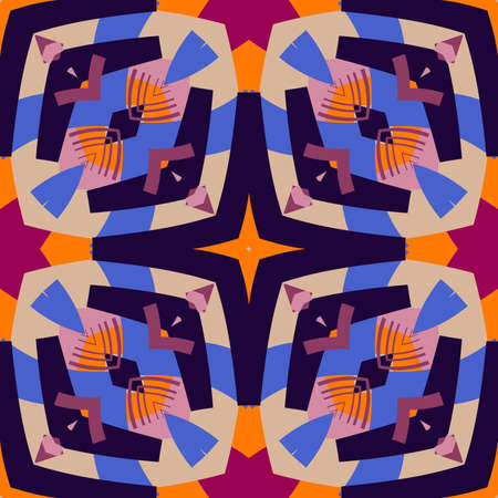 Simple trendy symmetrical geometric pattern. Great for fashion design and house interior design. Template for textile, ceramic tiles, tapestry, carpet, blanket, bedspread, fabric, wallpapers.の写真素材
