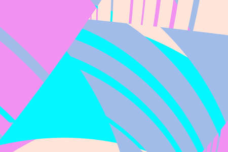 Abstract flat geometric and curve multicolor background. Retro style. Template for web page, greeting card and poster design.の写真素材