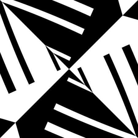 Abstract pattern with decorative geometric elements. Black and white ornament. Modern stylish texture repeating. Great for tapestry, carpet, bedspread, fabric, ceramic tile, pillowの写真素材